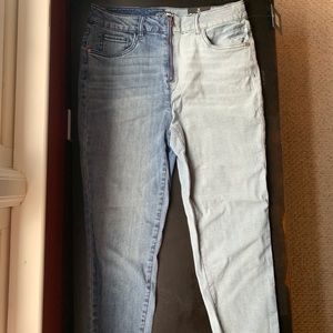 Two tone high waisted jeans